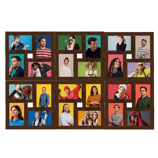 vidaXL Fotorammekollasj for 24x(13x18 cm) bilde mørkebrun MDF