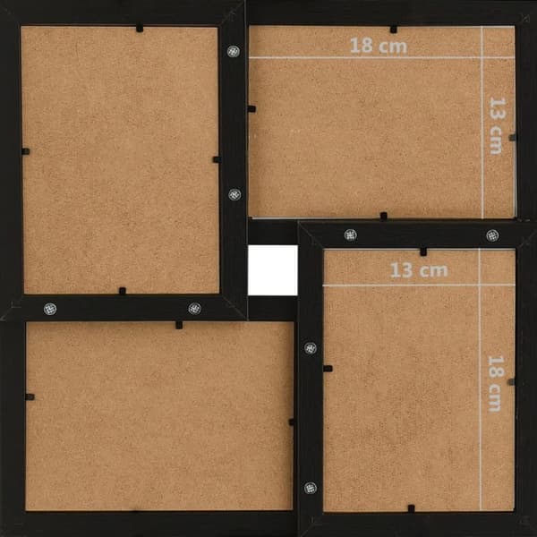 vidaXL Fotorammekollasj for 24x(13x18 cm) bilde svart MDF