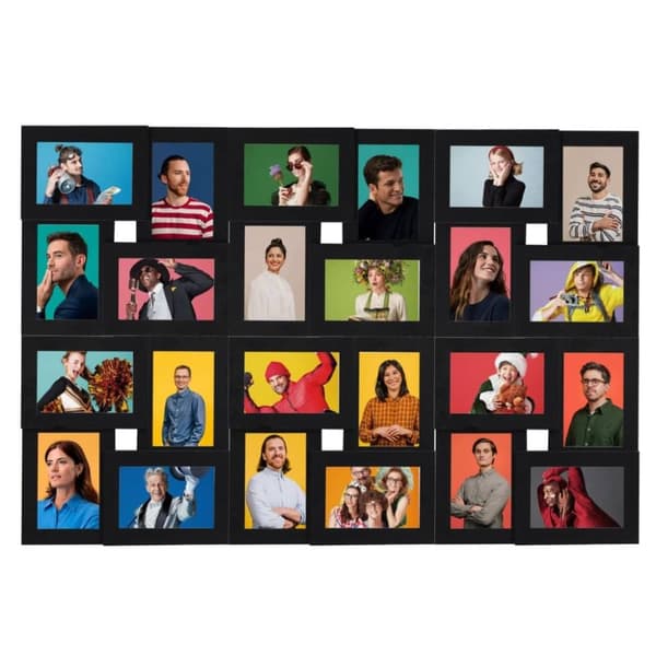 vidaXL Fotorammekollasj for 24x(13x18 cm) bilde svart MDF