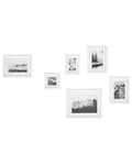 Miniatyrbild 1 av 5: Set med 6 inramade foton Vit Olika storlekar Moderna Passpartout Väggdekoration Galleri Krokar