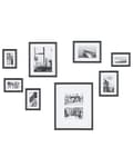 Miniatyrbild 1 av 5: Set med 8 inramade foton Svart olika storlekar Modern dekor Kollage