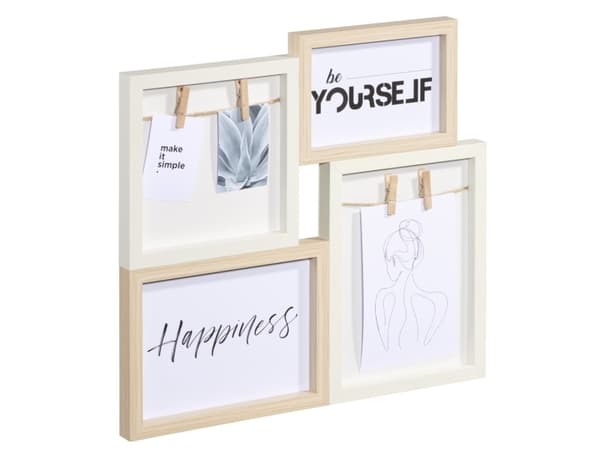Hama Kiruna, MDF, Ek, Vit, Flerbildsram, Vägg, Rektangulär, Modern