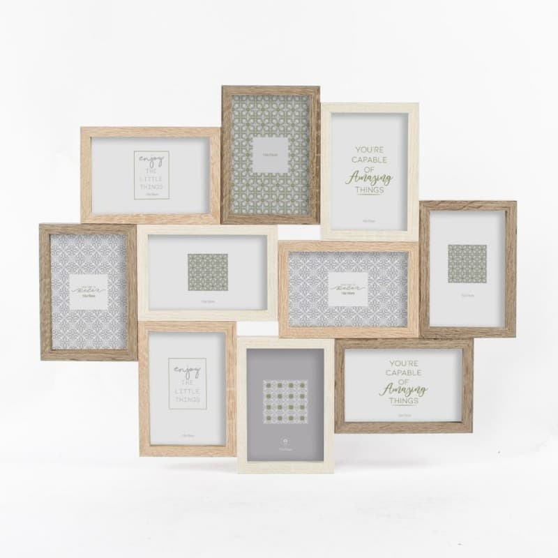 Fotoram DKD Home Decor Multicolour Trä Boho (30 x 2 x 30 cm)