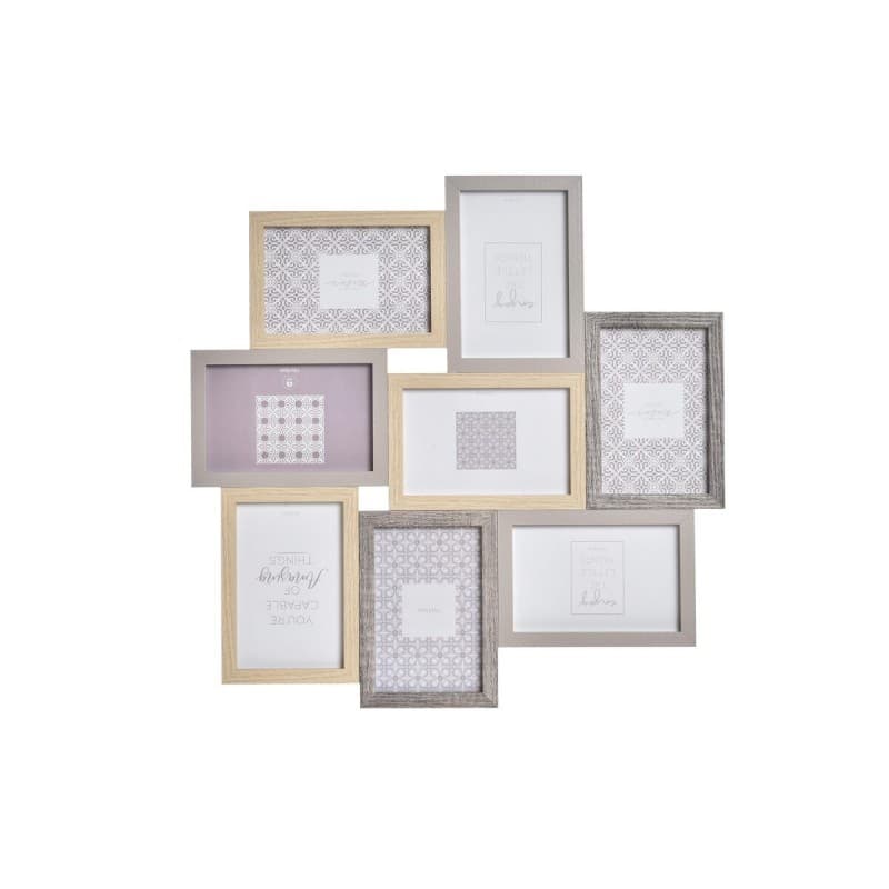 Fotoram DKD Home Decor Grå Trä Naturell Boho (45 x 2 x 45 cm)