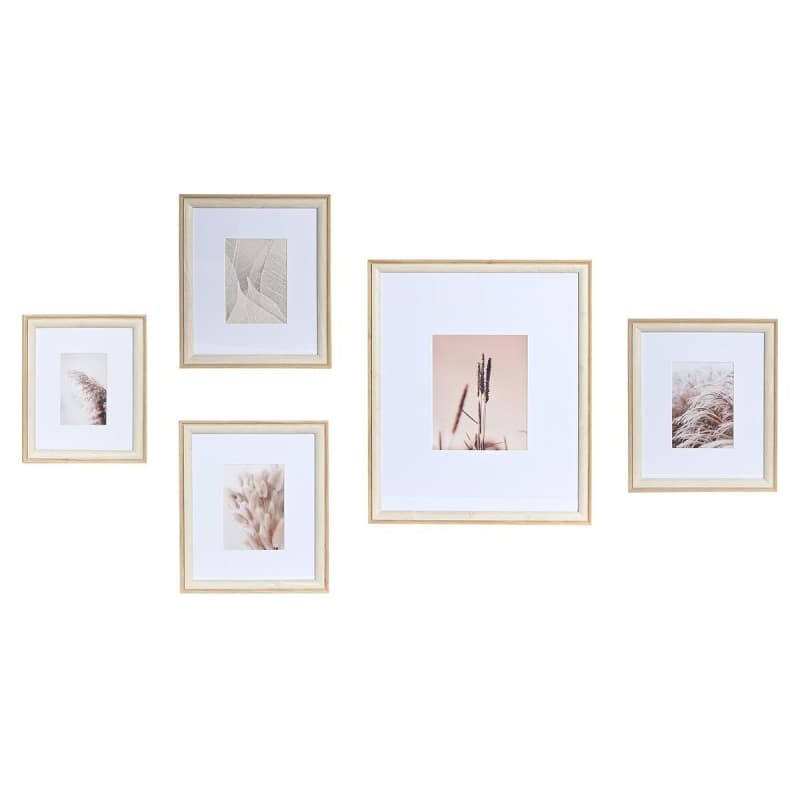 Fotoram för upphängning DKD Home Decor Glas Naturell MDF Vit Boho (32,5 x 1,5 x 45 cm)