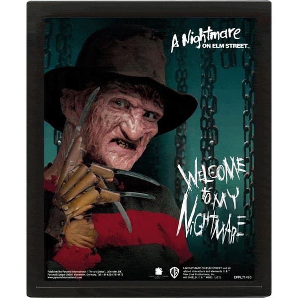 Nightmare On Elm Street Chain Freddy Krueger Inramad affisch