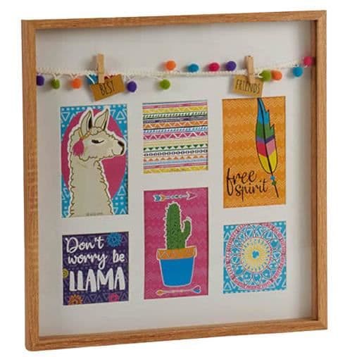Giftdecor Pom Pom fotoram 40,5 x 40,5 cm trä/brunt glas