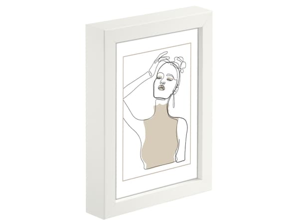 Hama Copenhagen, Glas, MDF, Vit, Enkel tavelram, Bord, Vägg, 10 x 15 cm, Reflekterande