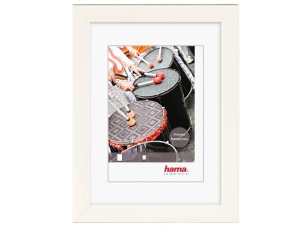 Hama Rio, Enkel bilderamme, Glass, Plast, Tre, Hvit, Bord, 10 x 15 cm, Rektangulær