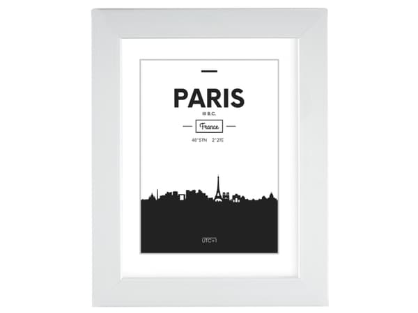 Hama Paris, Polystyreeni, Valkoinen, Yksi kuvakehys, 9 x 13 cm, Suorakulmainen, Heijastava