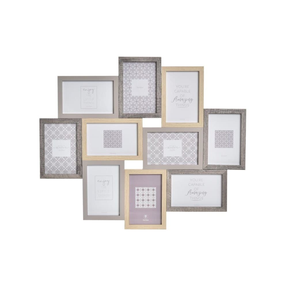 Fotoram DKD Home Decor Glas Naturell Trä Multicolour Boho (56 x 2 x 47 cm)