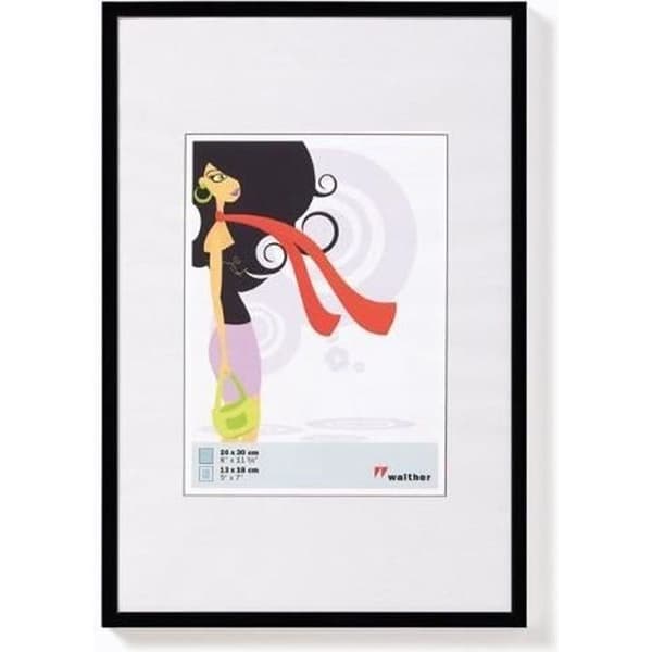 Fotram i plast - WALTHER - New Lifestyle - Svart - 18 x 24 cm