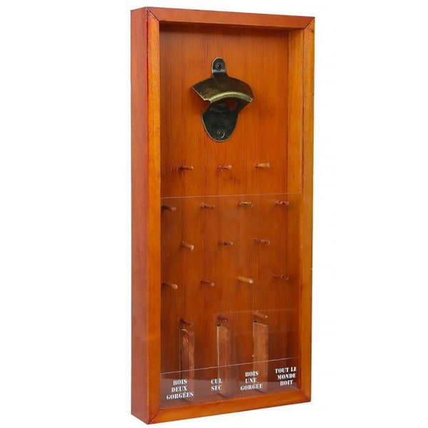 Dryckesspel - Mister Gadget - MG3144 - Träflasköppnare - Brun och transparent - 39,5 x 18,5 x 3,8 cm