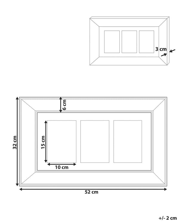 Bilderamme Kobber Glass Plastikk 51 x 32 cm Collage 6 bilder Tilbehør Dekorativt Klassisk stil