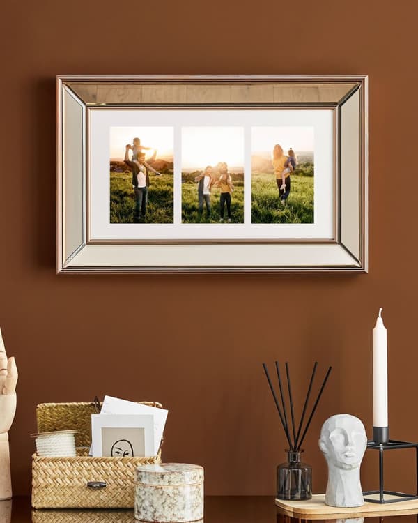 Bilderamme Kobber Glass Plastikk 51 x 32 cm Collage 6 bilder Tilbehør Dekorativt Klassisk stil