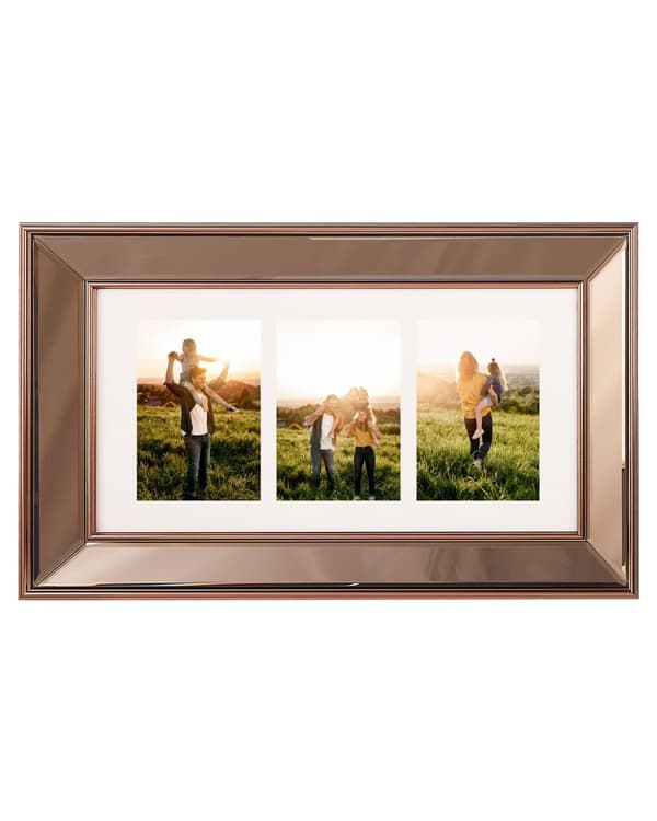 Bilderamme Kobber Glass Plastikk 51 x 32 cm Collage 6 bilder Tilbehør Dekorativt Klassisk stil