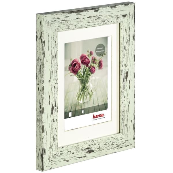 Hama plastramme Chalet (ramme 13 cm x 18 cm, til fotos, der måler 9 cm x 13 cm, polystyren (PS), refleksglas, med krog og fod) pastel mynte