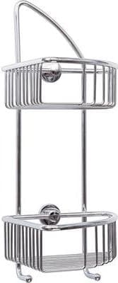tesa Wire Étagère D`angle 2 Paniers, finition brillante Laiton Chromé, adhésif, teknologi sans Percer, 425mm