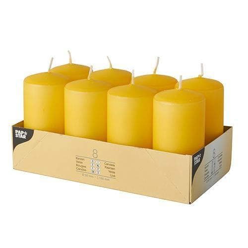Papstar lys gylden gule 8 stk (17986)