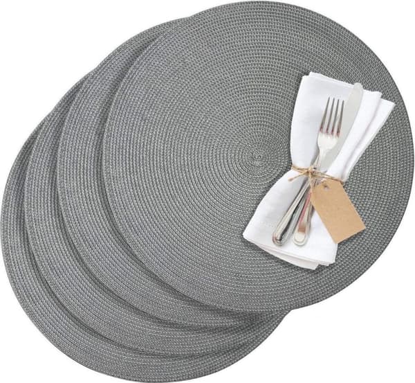 Westmark Set med 4 bordstabletter, Ø 38 cm, polypropen, grå, Saleen-kollektion: Circle