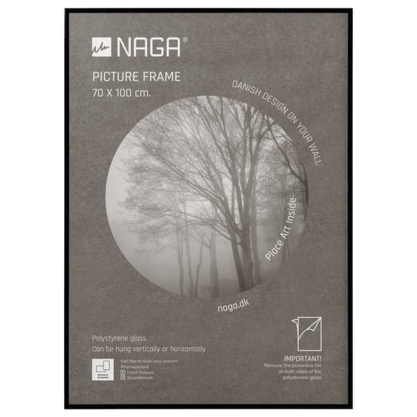 Fotoramme 70x100 cm blank sort - til plakater