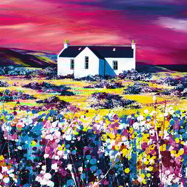 Avril Thomson Smith A Sky Of Pink Framed Canvas Print Multicoloured 60cm x 60cm