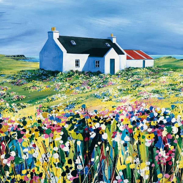 Avril Thomson Smith Fields Of Yellow Framed Canvas Print