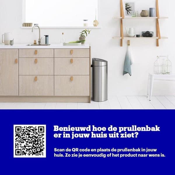 Brabantia Touch Bin Papperskorgen - 10+23 l - Matt stål