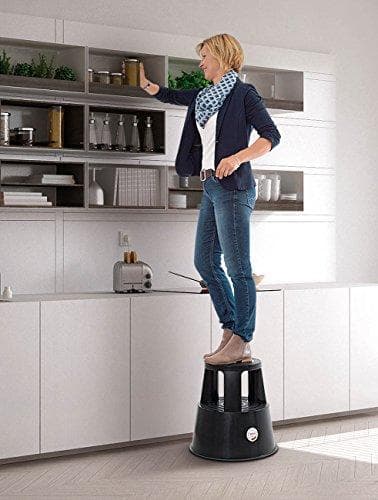 Werner Dorsch WEDO Kickstool - foldestige - pulverlakeret metal - sort, RAL 9005 (212 101)