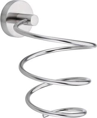tesa MOON hårtørrerholder (spiral), rustfrit stål look, inkl. klæbemiddel, holder op til 6 kg, 129 mm x 97 mm x 163 mm