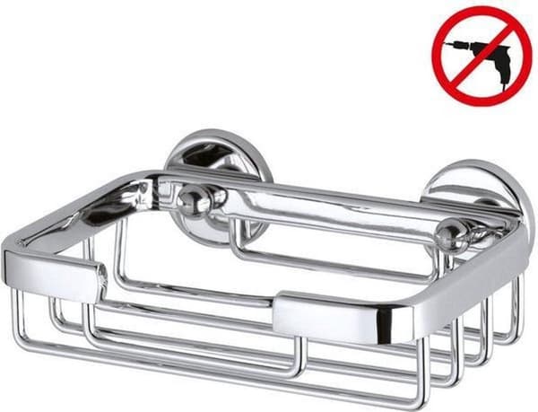 Tesa Aluxx Sæbekurv 9,8x15x4,3cm uden boring Selvklæbende Forkromet aluminium krom