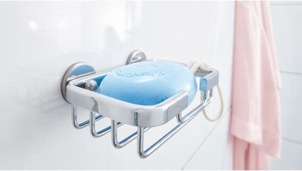 Tesa Aluxx Sæbekurv 9,8x15x4,3cm uden boring Selvklæbende Forkromet aluminium krom
