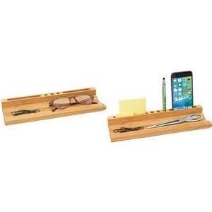 WEDO redskabsstativ med smartphonebakke, lavet af bambus, 2 rum, hver 95 mm bred til smartphones og notesblokke, - 1 stk (61 1807)