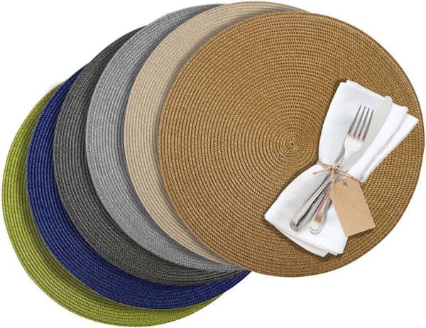 Westmark Set med 4 bordstabletter, Ø 38 cm, polypropen, ljusbrun, Saleen-kollektion: Circle