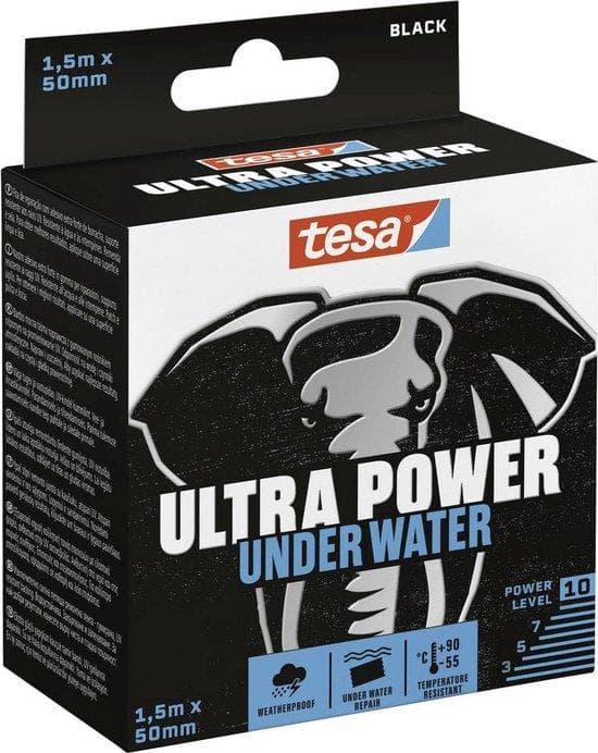tesa ULTRA POWER UNDER WATER 56491-00000-00 reparationstejp svart (L x B) 1,5 mx 50 mm 1 st (56491-00000-00)