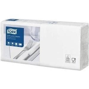 TORK Servett, Mjuk, Lunch, Tissue, 3-lagers, 1/4-faldig, 32,6 x 33 cm, vit 150 stycken (477414)