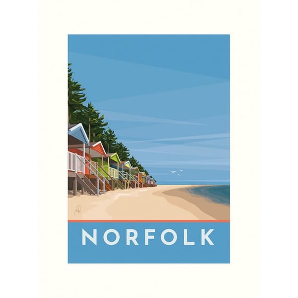 Georgina Westley Norfolk Print Blue/White/Beige 40cm x 30cm