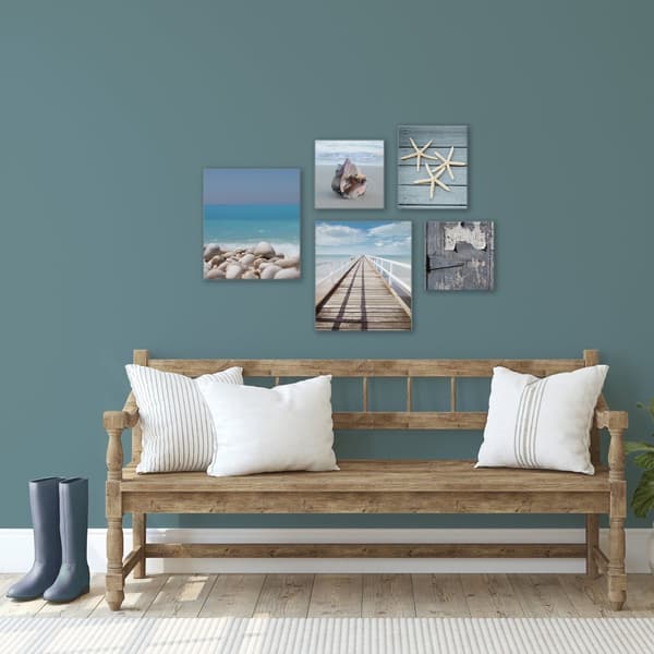 Art for the Home - Set med 5 canvas - Strand - 80x60cm