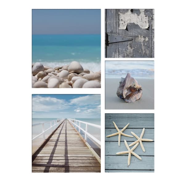 Art for the Home - Set med 5 canvas - Strand - 80x60cm