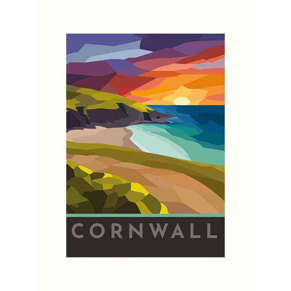 Georgina Westley Cornwall Stained Glass Print Multicoloured 40cm x 30cm