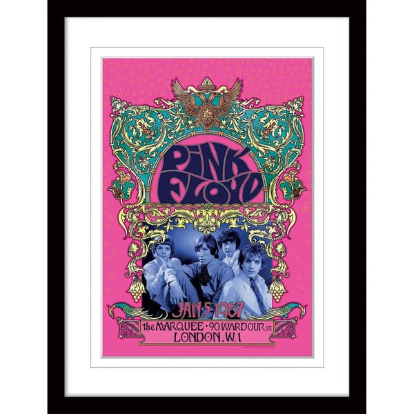 Pink Floyd 1967 Framed Poster Pink/White/Black 40cm x 30cm