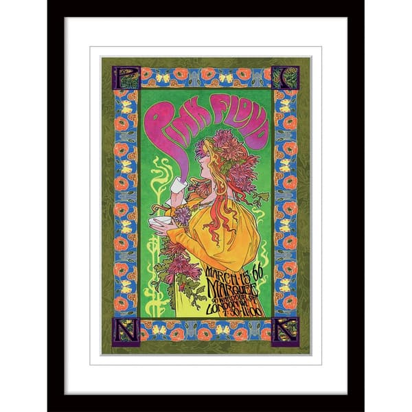 Pink Floyd 1966 Framed Poster Green/Pink/White 40cm x 30cm