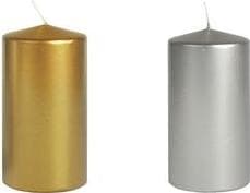 PAPSTAR julesøjlelys, 60 mm, gulddiameter: 60 mm, højde: 130 mm, brændetid: ca 30 timer - 1 stk (13668)