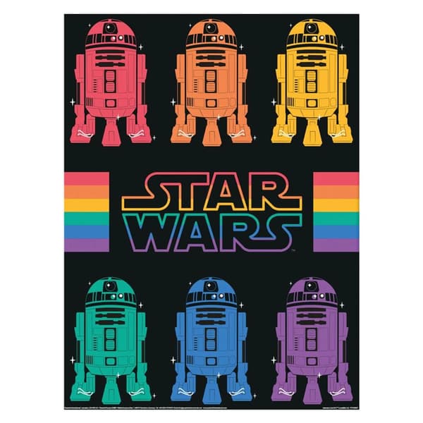 Star Wars R2-D2 Rainbow Framed Poster