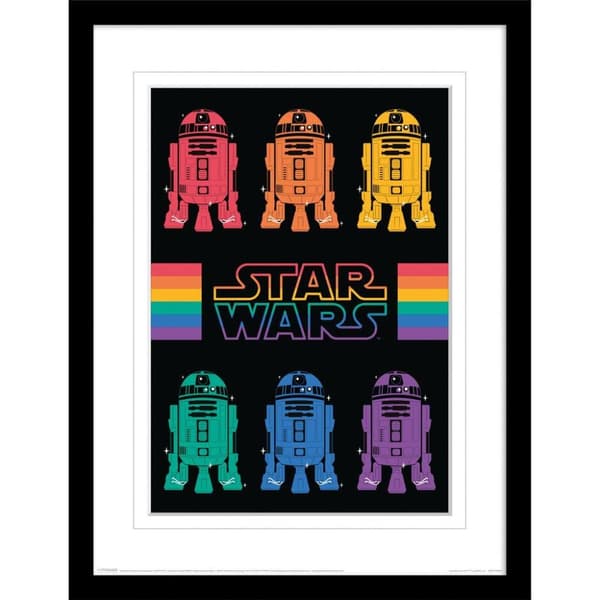 Star Wars R2-D2 Rainbow Framed Poster Multicoloured 40cm x 30cm