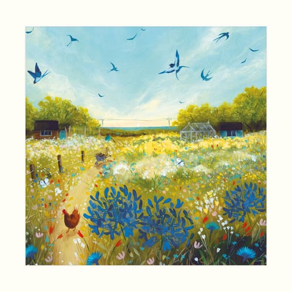 Julia Crossland Meadow Print Green 40cm x 40cm
