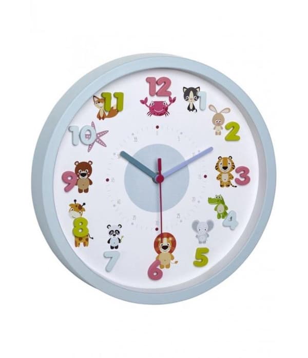 TFA Dostmann Quartz vægur Little Animals 30,9 cm x 4,4 cm Lyseblå (60.3051.14)