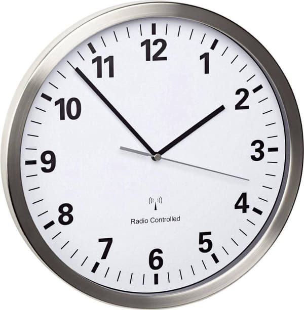 TFA-Dostmann 60.3523.02 Väggklocka Kvarts Väggklocka Rund Silver - Vit (60.3523.02)