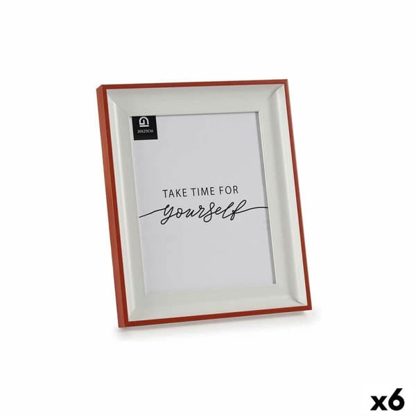 Fotoram Glas Röd Vit Plast (2,5 x 31,2 x 26 cm) (6 antal)