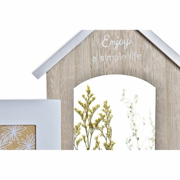 Kuvakehys DKD Home Decor Puu Kukka Luonnollinen (42 x 7 x 29 cm) (2 osaa)